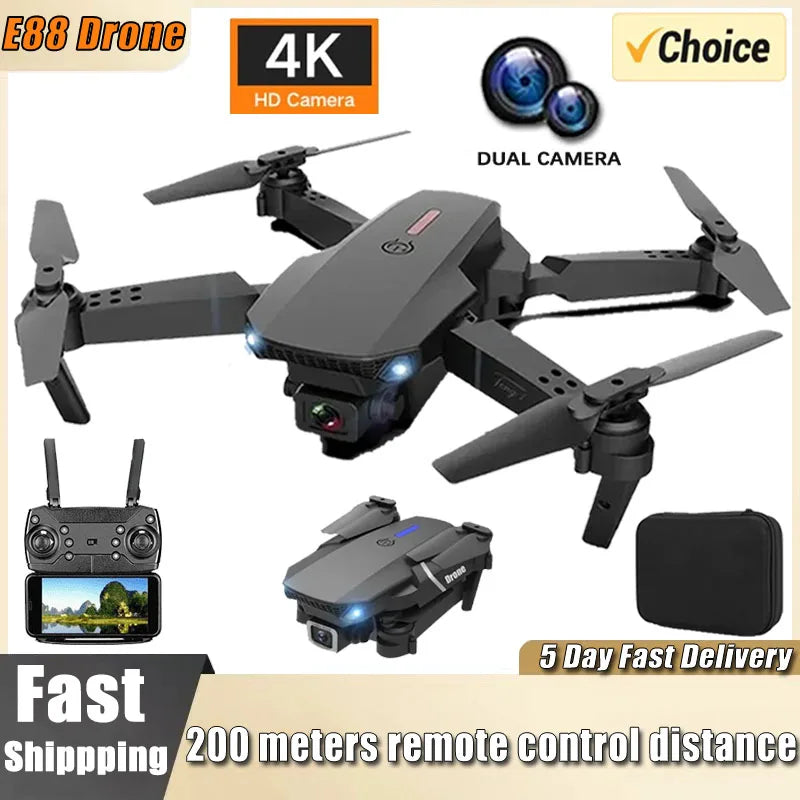 Drone e88pro rc 4k profissional com 1080p